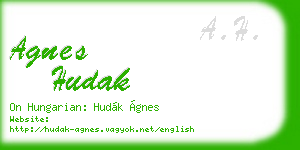 agnes hudak business card